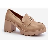 Boto Women's Shoes on Chunky Heel with Decoration Beige Ranunca | Shoptok.si