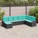  Sjedeća garnitura za vrt 8 kom. poliratan Crna 288,5 x 178,5 x 85 cm | shoptok.hr