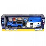 Bruder land rover prikolica za konje policijskega vozila, konj + policist 02588 | Shoptok.si