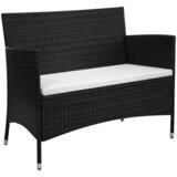 The Living Store Vrtna klop 90 cm poli ratan črne barve - Vrtna Klop, (21475547) Cene