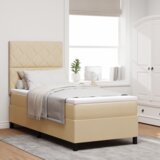  Krevet s Podlogom s Madracem &amp LED Bež 100x200 cm Tkanina | shoptok.hr