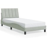  Okvir kreveta s LED-om bez madraca Hanko svjetlosivi 80x200 cm baršunasti | shoptok.hr