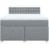  Krevet box spring s madracem svjetlosiva 160x200 cm tkanina | shoptok.hr