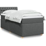 vidaXL Krevet box spring s madracem tamnosivi za 1 osobu tkanine | shoptok.hr