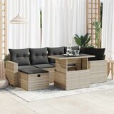 vidaXL 7-dijelni set vrtnih sofa svjetlosivi od poliratana | shoptok.hr