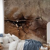  Foto tapeta - Rock abstraction - brown and beige pattern in the style of cracked stone 250x175 Standard | shoptok.hr