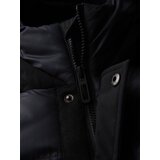 Ombre Men's long quilted jacket with large pockets - black | shoptok.hr