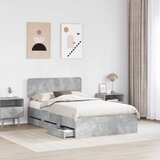  Krevetna konstrukcija s ladicama Betonsko Siva 135 x 190 cm | shoptok.hr