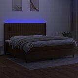  box spring s madracem LED tamnosmeđi 200x200 cm tkanina | shoptok.hr