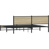 Metalni okvir kreveta bez madraca boja hrasta sonome 200x200 cm | shoptok.hr