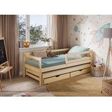  Drveni dječji krevet Softi s dodatnim krevetom i ladicom - svijetlo drvo - 200x90 - Madrac PE pjena 8 cm-spužvasti madrac | shoptok.hr