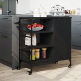  Kuhinjska kolica crna 87,5x38,5x84,5 cm od konstruiranog drva | Eponuda.com