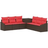  Set sofe 7 kom. Smeđa i crvena 123 x 62 x 69 cm | shoptok.hr