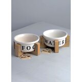 Paws & Whiskers set činija za hranu za kućne ljubimce, 4 komada, beli Cene