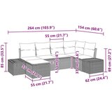 vidaXL 6 komada vrtni kauč set s jastučićima crni poli ratan | shoptok.hr
