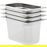 vidaXL Gastronomske posode 4 kosi GN 1/4 150 mm nerjaveče jeklo | Shoptok.si
