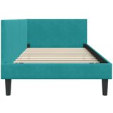 vidaXL Kotna postelja Turkizna 100 x 200 cm Samet in sodobno leseno | Shoptok.si
