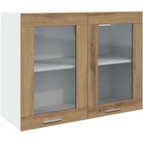 vidaXL steklena viseča omarica “Lyon” artisan hrast 80x31x60 cm, (22010641) Cene