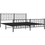 Metalni okvir kreveta uzglavlje i podnožje crni 193x203 cm | shoptok.hr