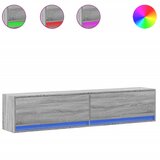Maison Chic Stenska TV omarica - TV stojalo - Televizijska omarica z LED lučkami siva sonoma 180x31x38 cm, (21700363) Cene