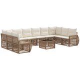 vidaXL Vrtna sedežna garnitura 11 pcs Bež in smetanasto bela, (5000270140) | Shoptok.si