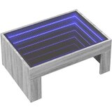 vidaXL Klubska mizica z neskončnimi LED siva sonoma 70x50x30 cm | Shoptok.si