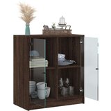  Bočni ormarić sa staklenim vratima boja hrasta 68x37x75 5 cm | shoptok.hr
