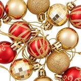  Set božićnih kuglica 72 kom. Zlatna i crvena Ø 3 cm Plastika | shoptok.hr
