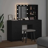  Toaletni stol s zrcalnim svjetlima 3 pcs Crna Konstruirano drvo | Eponuda.ba