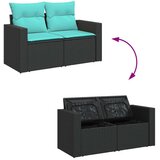  6-dijelni set vrtnih sofa s jastucima crni od poliratana bagrem | shoptok.hr