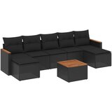  The Living Store Vrtna sedežna garnitura 8-delna z blazinami črn poli ratan - Vrtna Sedežna Garniture, (21461639) | Shoptok.si