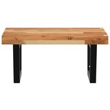  Zidna polica za umivaonik od čelika i masivnog bagremovog drva Smeđa 50 x 50 x 4 cm | Shoptok.si