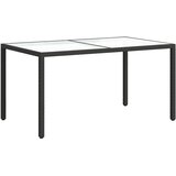  Vrtni stol 150x90x75 cm od kaljenog stakla i poliratana crni | shoptok.hr