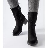 Gemre Black eco-suede block heel ankle boots Agordino | Shoptok.si