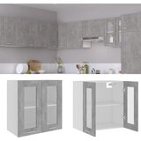 vidaXL Viseča steklena omarica betonsko siva 60x31x60 cm iverna pl., (20621378) Cene