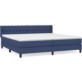  Krevet s oprugama i madracem plavi 200 x 200 cm od tkanine | shoptok.hr