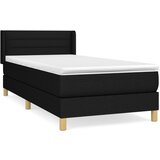 vidaXL Box spring postelja z vzmetnico črna 100x200 cm blago, (20792095) | Shoptok.si