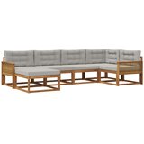 vidaXL Zunanja garnitura za sedenje 6 pcs Naravna in svetlo siva, (5000281187) | Shoptok.si