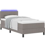 vidaXL Box Spring Postelja z Mattresom in LED Taupe 90x200 cm Tkanina, (22067022) Cene