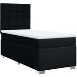 vidaXL Box spring postelja z vzmetnico črn 90x190 cm blago | Shoptok.si