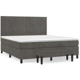  Krevet s oprugama i madracem tamnosivi 160x200 cm baršunasti | shoptok.hr