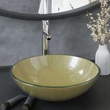  Umivaonik sa slavinom i odvodom zlatni od kaljenog stakla | shoptok.hr