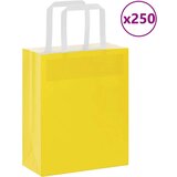  Papirnate vrećice 250 kom s ručkama žute 18x8x22 cm | shoptok.hr