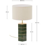 Kave Home Zelena/kremno bela namizna svetilka s tekstilnim senčilom (višina 61,5 cm) Rue – | Shoptok.si