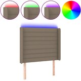  LED uzglavlje smeđesivo 93 x 16 x 118/128 cm od tkanine | shoptok.hr