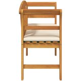  Klupa s ružama s jastukom Krem bijela 114 x 46 x 82,5 cm | shoptok.hr