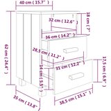  Noćni ormarići HAMAR 2 kom boja meda 40x35x62 cm od borovine | shoptok.hr