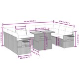  10-dijelni set vrtnih sofa od poliratana s jastucima sivi | shoptok.hr