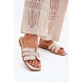 Boto Embellished flat sandals beige Anniles | shoptok.hr