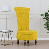  Stolica s visokim naslonom žuta baršunasta dizajn s gumbima | shoptok.hr